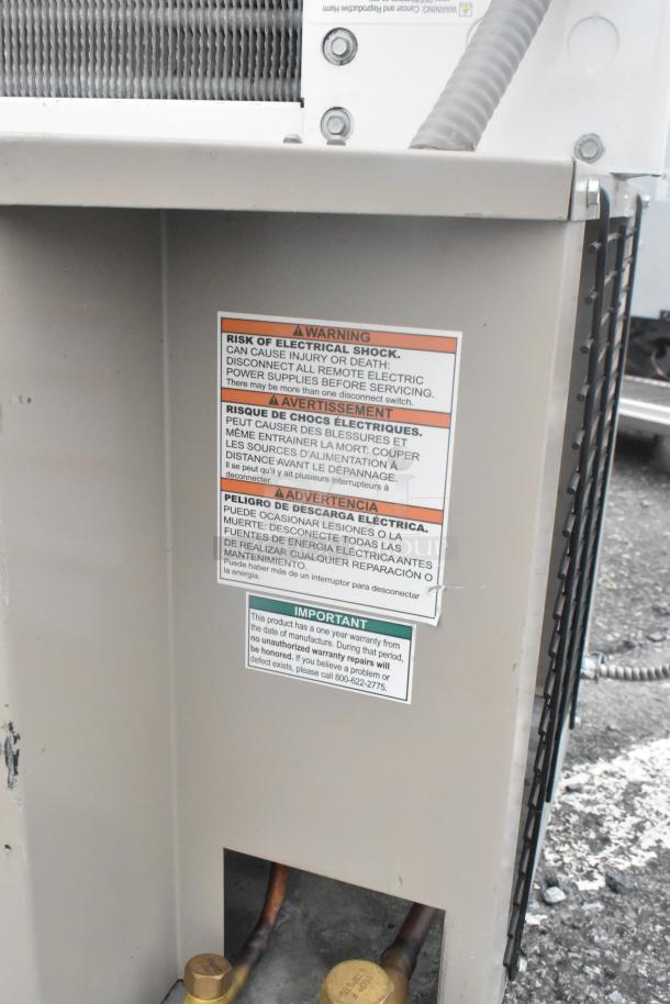 8'x10' Thermalrite Walk-In Freezer with Heatcraft LCA651AEQRC6B evaporator, MOH005X62CFM condenser, voltage labels shown.