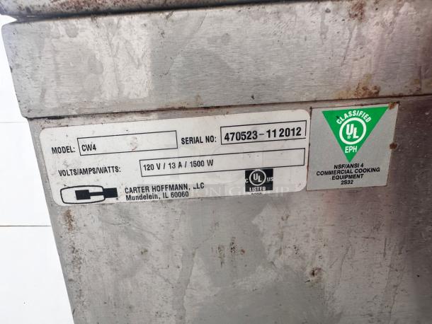 Excellent Condition – Carter-Hoffmann CW4 – Chip Warmer – 120V – Fully Tested & Working! - Image 7 of 7