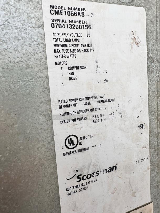 Excellent Condition – Scotsman CME1056AS – Ice Maker – 230V – Fully Tested & Working! - Image 10 of 10