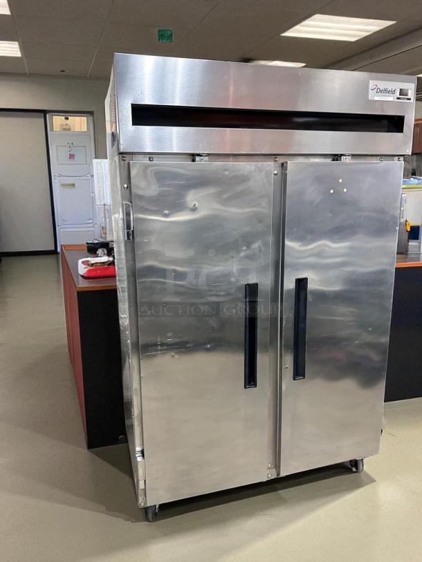 Delfield 6151XL-S two-door reach-in refrigerator, stainless steel, 115V, awesome condition, fully tested and working.