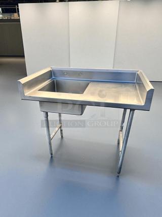 Excellent Condition – Stainless Steel Sink Table – 1 Compartment + Right Drainboard – 32" x 30" – Fully Tested & Working!
