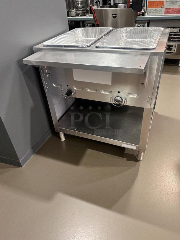 Excellent Condition – 2-Compartment Stainless Steel Steam Table w/ Side Shelf – Natural Gas – Fully Tested & Working! - Image 5 of 6