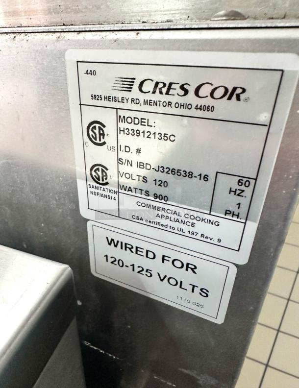 Excellent Condition – Cres Cor H33912135C – Mobile Heated Holding Cabinet – 120V – Fully Tested & Working! - Image 5 of 6
