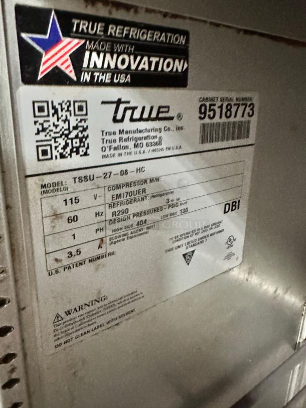 Excellent Condition – True TSSU-27-08-HC – 27" Sandwich/Salad Prep Table – 115V – Fully Tested & Working! - Image 8 of 8
