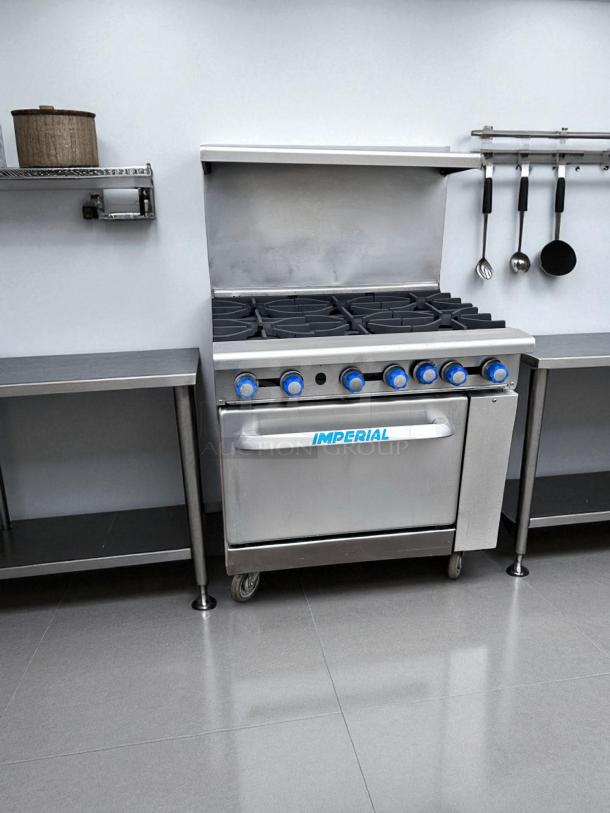 Excellent Condition – Imperial IR-6 – 36" Gas Range w/ 6 Burners – Natural Gas – Fully Tested & Working! - Image 1 of 6