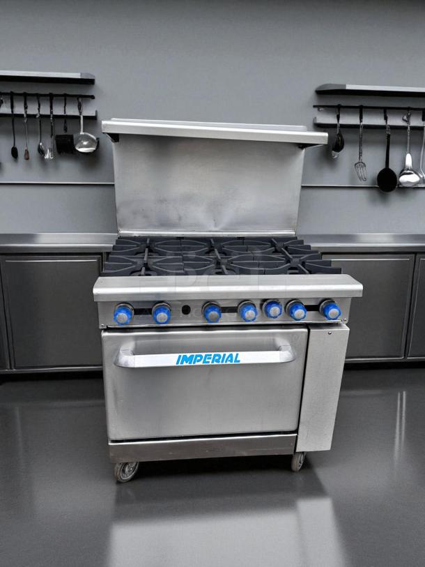 Excellent Condition – Imperial IR-6 – 36" Gas Range w/ 6 Burners – Natural Gas – Fully Tested & Working! - Image 5 of 6