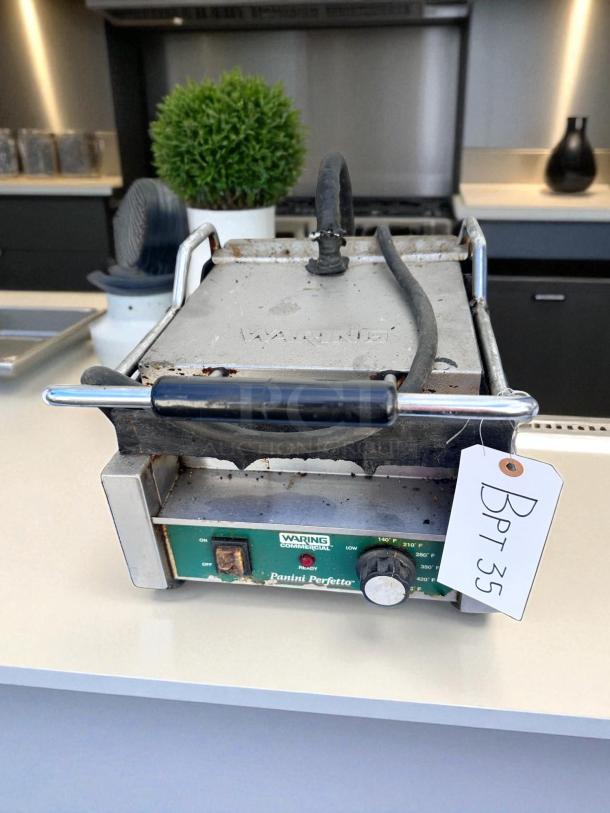 Used – Good Condition – Waring Commercial Panini Perfetto – Compact Electric Panini Grill – Fully Tested & Working! - Image 3 of 4