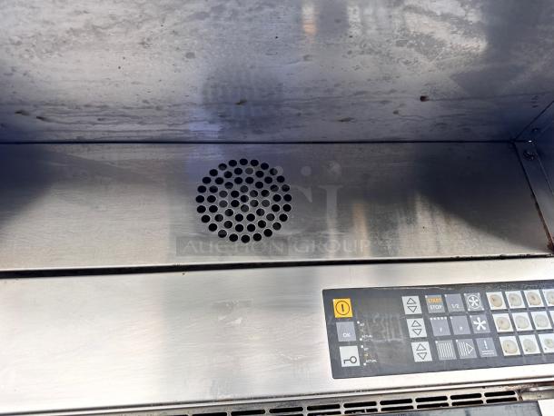 MIWE EC 8.1826 electric convection oven, excellent condition, control panel with start/stop button visible, dual glass-door proofer, 208V.