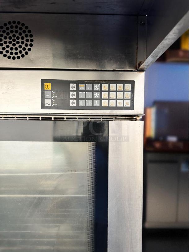MIWE EC 8.1826 electric convection oven with dual glass-door proofer, control panel detail, excellent condition, 208V.
