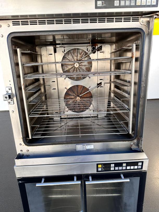 MIWE EC 8.1826 electric convection oven with dual glass-door proofer, excellent condition, 208V, fully tested, visible controls.