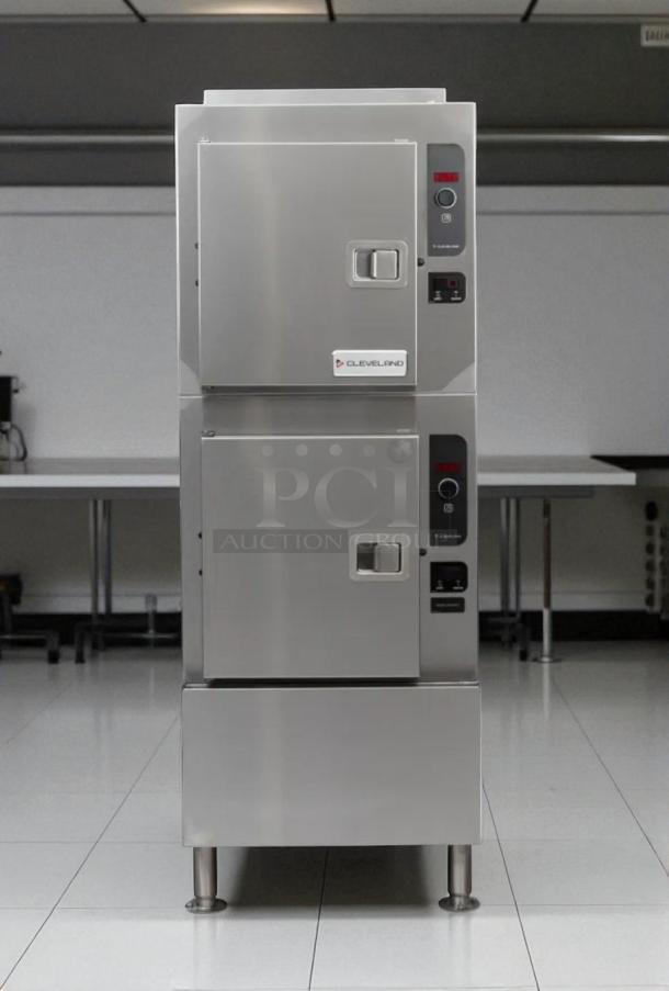 Cleveland 24CGA10 double compartment gas steamer in excellent condition, natural gas, fully tested and working.