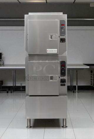 Cleveland 24CGA10 double compartment gas steamer in excellent condition, natural gas, fully tested and working.