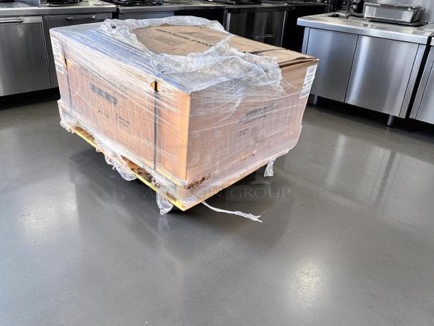 Brand new American Range AERB-36 36" radiant charbroiler. Factory sealed box on pallet, natural gas, includes legs.