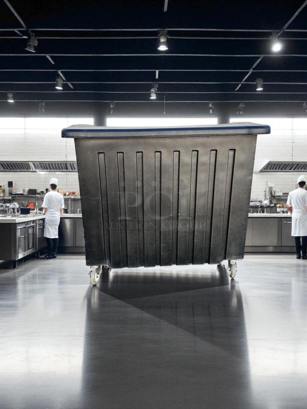 Cambro BAR540DS portable bar in black with ice sink and storage, excellent condition, fully tested, on caster wheels.