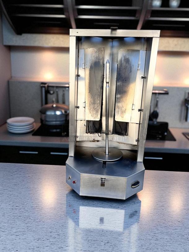 Autodoner 3PG Vertical Broiler, excellent condition, natural gas, fully tested, stainless steel, for shawarma cooking.