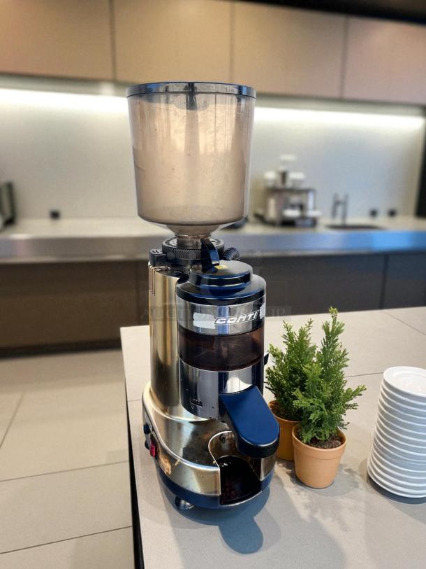 Conti RR45 commercial coffee grinder, excellent condition, 110V, fully tested and working, visible brand label.