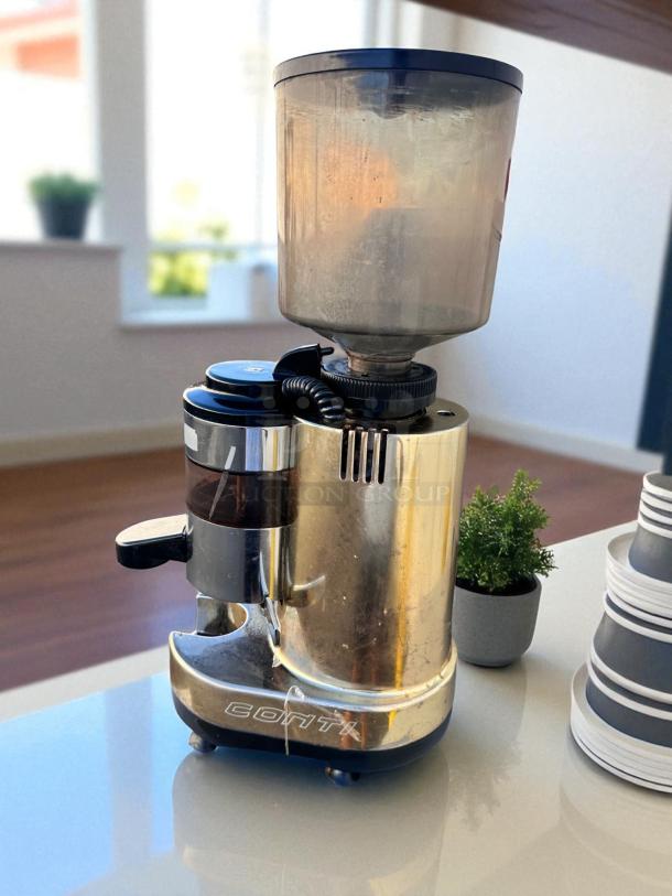 Conti RR45 commercial coffee grinder in excellent condition, chrome finish, fully tested and working, 110V.
