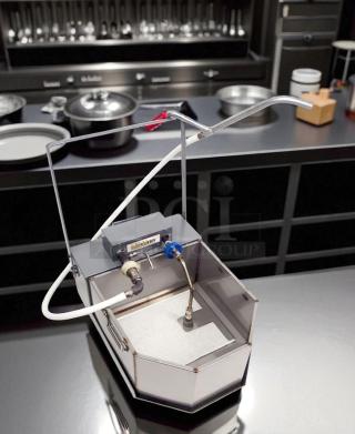 Anets FFM80 fryer filter machine, excellent condition, shows hoses and valves, 115V, fully tested, commercial kitchen use.