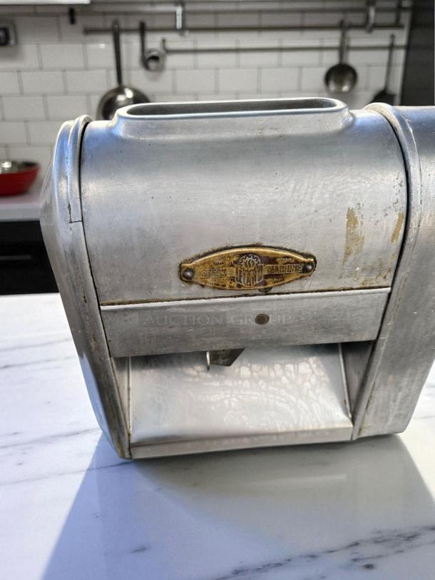 Landers Model 500 steak tenderizer in excellent condition, fully tested, metal body, visible brand label, working order.