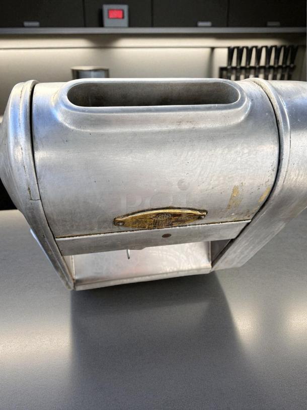 Landers Model 500 steak tenderizer machine in excellent condition, fully tested. Features metal casing and visible brand label.