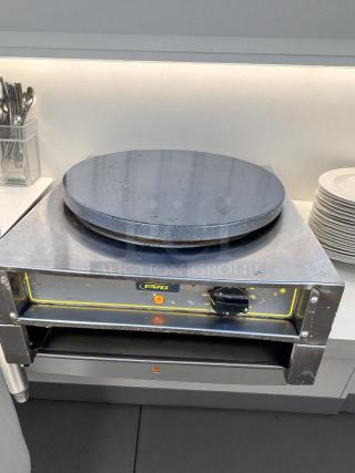 EquipEx 400E electric crepe maker with 15" cast iron plate, excellent condition, fully tested and working.