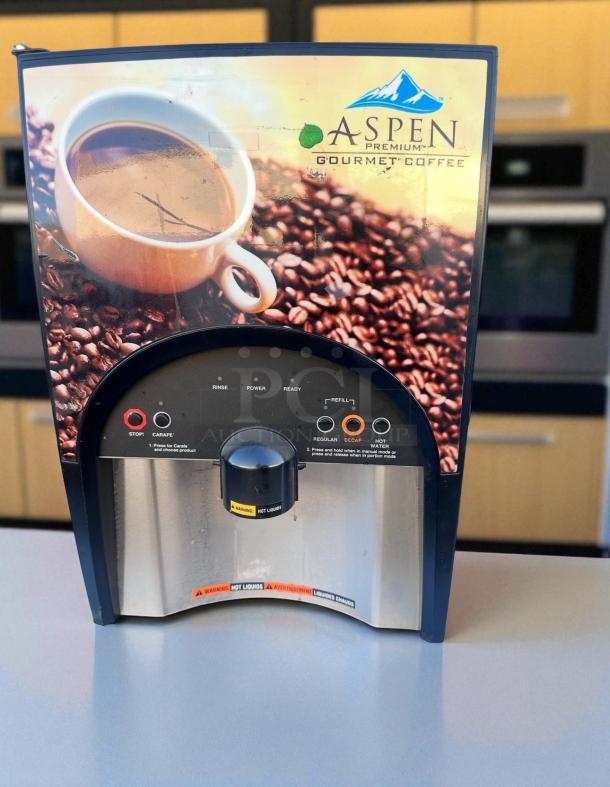 BUNN LCA-2 LP Aspen Premium Coffee Dispenser in excellent condition, tested and working, with control panel and label.