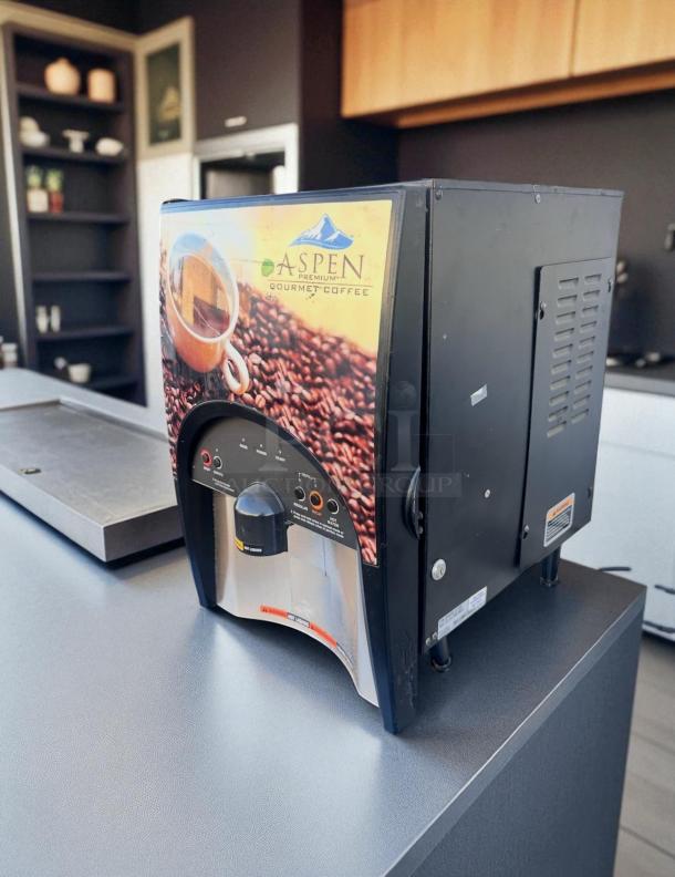 BUNN LCA-2 LP Aspen coffee dispenser in excellent condition, tested and working, with Aspen branding on the front.