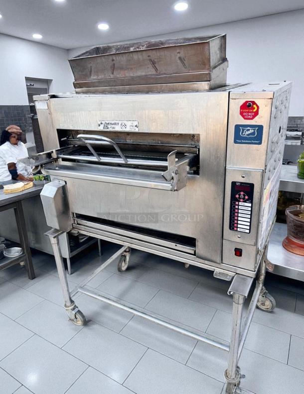 Excellent condition Duke FBB-NC-120 gas conveyor broiler, Burger King model, fully tested, stainless steel, on casters.