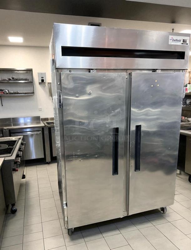 Delfield 6151XL-S 52" two-door reach-in freezer, excellent condition, stainless steel, 115V, fully tested and working.