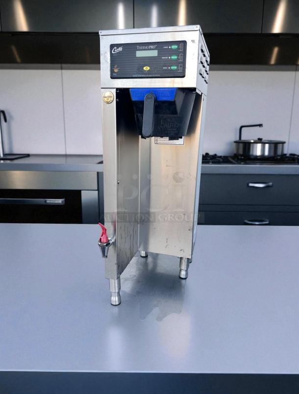 Wilbur Curtis TP2S63A3100 iced tea brewer, excellent condition, with hot water spout, fully tested, stainless steel.