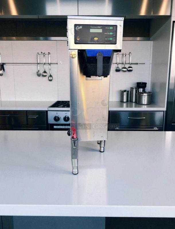 Commercial iced tea brewer, Curtis TP2S63A3100, excellent condition, with hot water spout; fully tested, works perfectly.