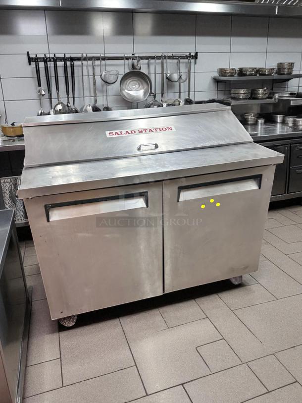 Turbo Air TST-48SD, 48" sandwich/salad prep table, stainless steel, two-door, excellent condition, fully tested, 115V.