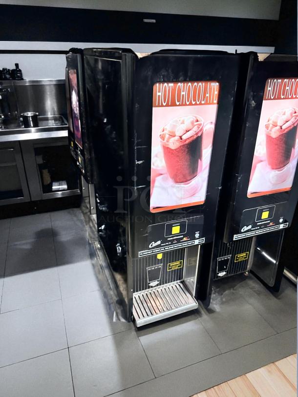 Curtis PC-1D-10 hot chocolate dispenser in excellent condition, 120V, fully tested, with visible branding and controls.