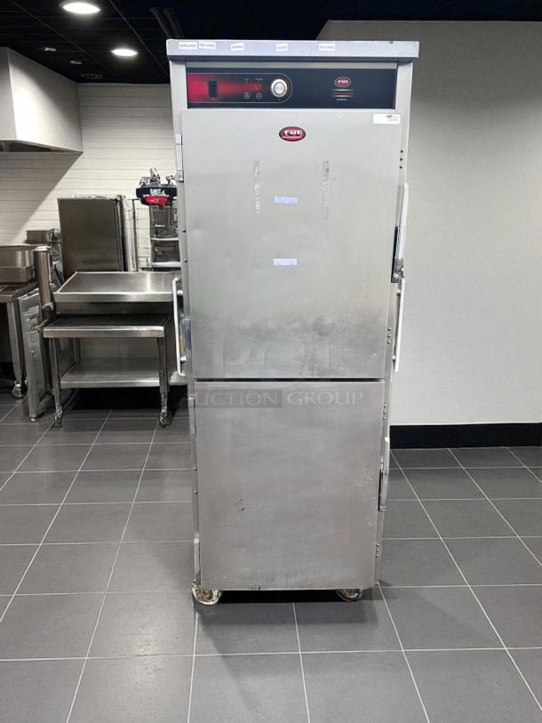 FWE UHST-13-OTB heated holding cabinet in outstanding condition, 120V, stainless steel, fully tested and working, front view.