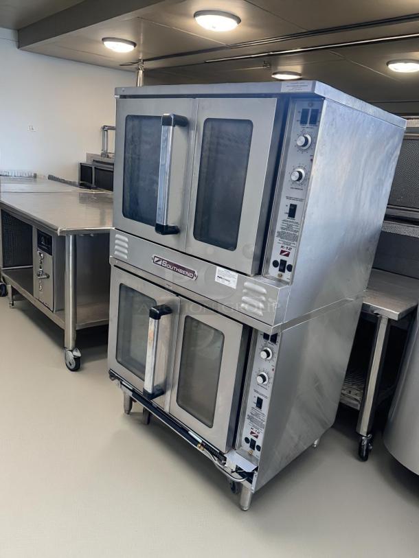 Southbend KLG.S/27SC double-stack natural gas convection ovens in excellent condition; fully tested and working.