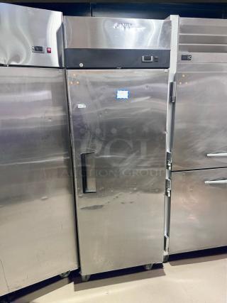 Turbo Air MBF8001GR single-door reach-in freezer, stainless steel, excellent condition, 115V, fully tested and working.