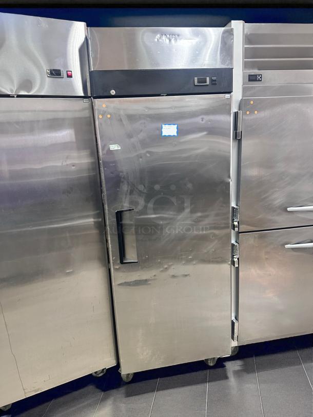 Turbo Air MBF8001GR single-door reach-in freezer in excellent condition, 115V, fully tested, stainless steel exterior.