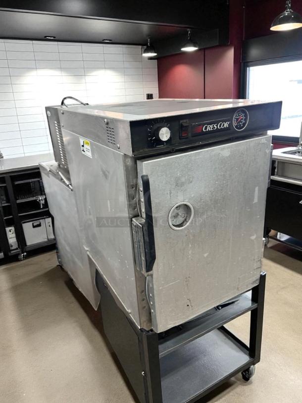 Cres Cor H33912135C mobile heated holding cabinet in excellent condition, 120V, fully tested, visible control panel and temperature gauge.