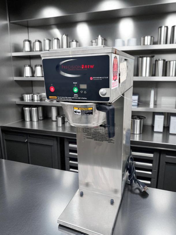 Grindmaster PrecisionBrew B-SAP Automatic Coffee Brewer, excellent condition, fully tested, 120V/208-240V, visible control panel.