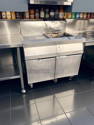 Dean Commercial Fryer with Griddle Top, 42" gas unit, excellent condition, custom combo model, fully tested and working.