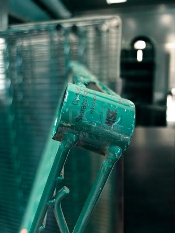 NFS green epoxy wire shelves, 60 inches, perfect condition, NSF certified label visible. Fully tested and working.
