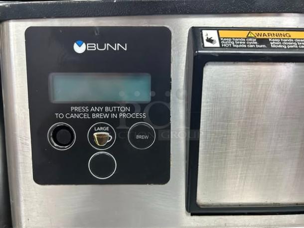 Bunn 42300.0000 AP My Cafe Commercial Pod Brewer in excellent condition, fully tested and working, with control panel and brew options visible.