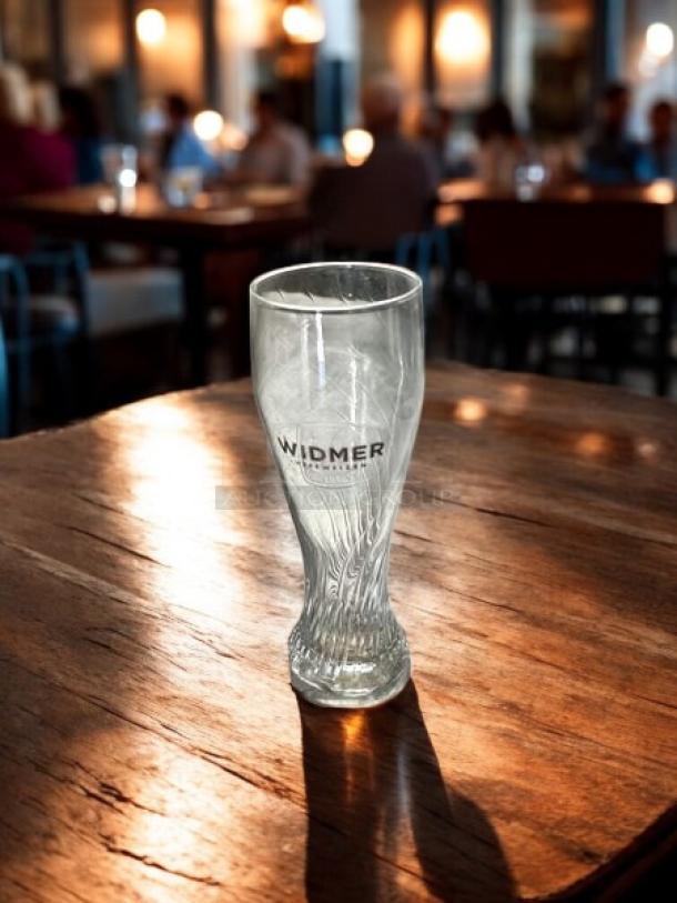 Brand new Widmer Brothers 16 oz. Hefeweizen Pilsner beer glass. Classic limited edition. Case of 24.