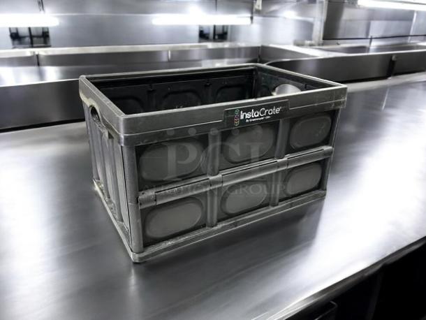 GreenMade InstaCrate collapsible storage bin, 20", black, excellent condition, visible logo. Fully tested and functional.