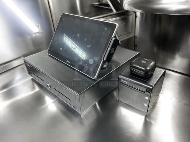 Complete Toast register kit with tablet, money box, and printer. Excellent condition, fully tested and working.