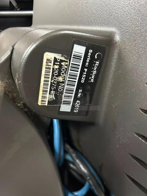Radiant Systems P1520-0275-BA POS screen, black, in great condition. Visible label shows model and serial number. Fully tested.