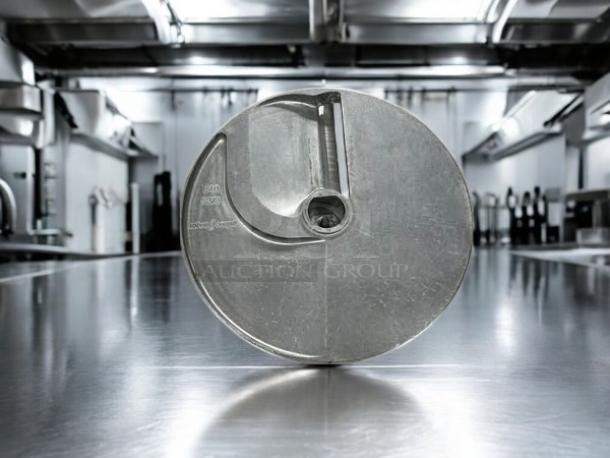 Robot Coupe Model E10 S3/8 slicing disc, 3/8" for MASTER models, in excellent condition, labeled Model 28130.