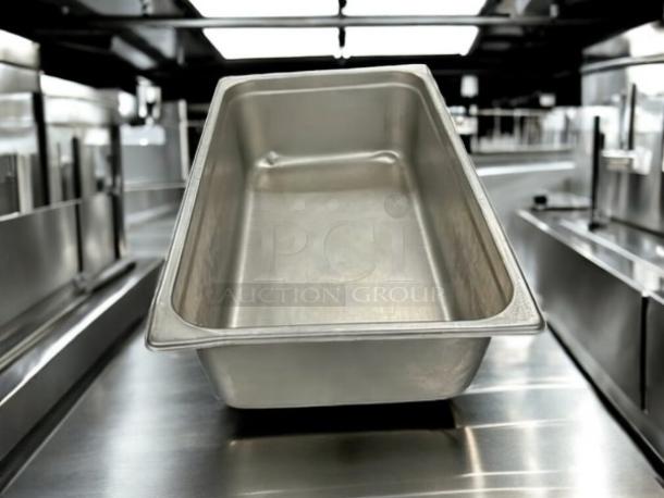Winco 6-inch deep full-size steam table pan, model C-WPF6. Excellent condition, fully tested, NSF certified.