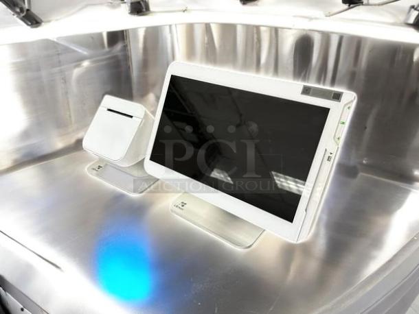 Clover Station Solo C501 POS system with Printer P500, fully tested, in excellent condition, features touchscreen display.