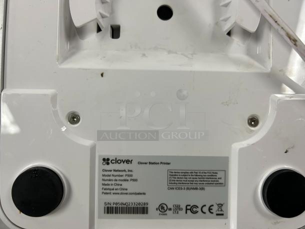 Clover Station Solo C501 POS system with Printer P500, fully tested and working. Excellent condition. Visible label shows model P500, made in China.
